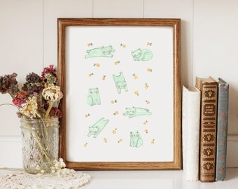 Frolicking Frog Friends - Printable Art