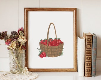 Strawberry Basket - Printable Art