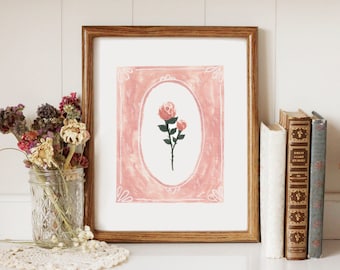 Framed Pink Roses - Printable Art