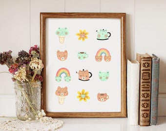 Friendly Frogs and Bears - Printable Art