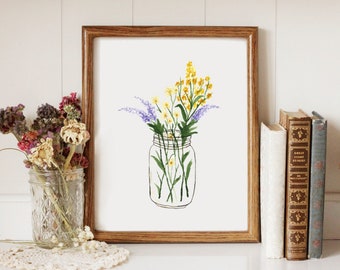 Flowers in a Jar - Printable Art