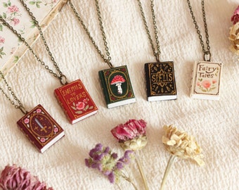 Timeless Tome Book Necklaces - Polymer Clay Necklace