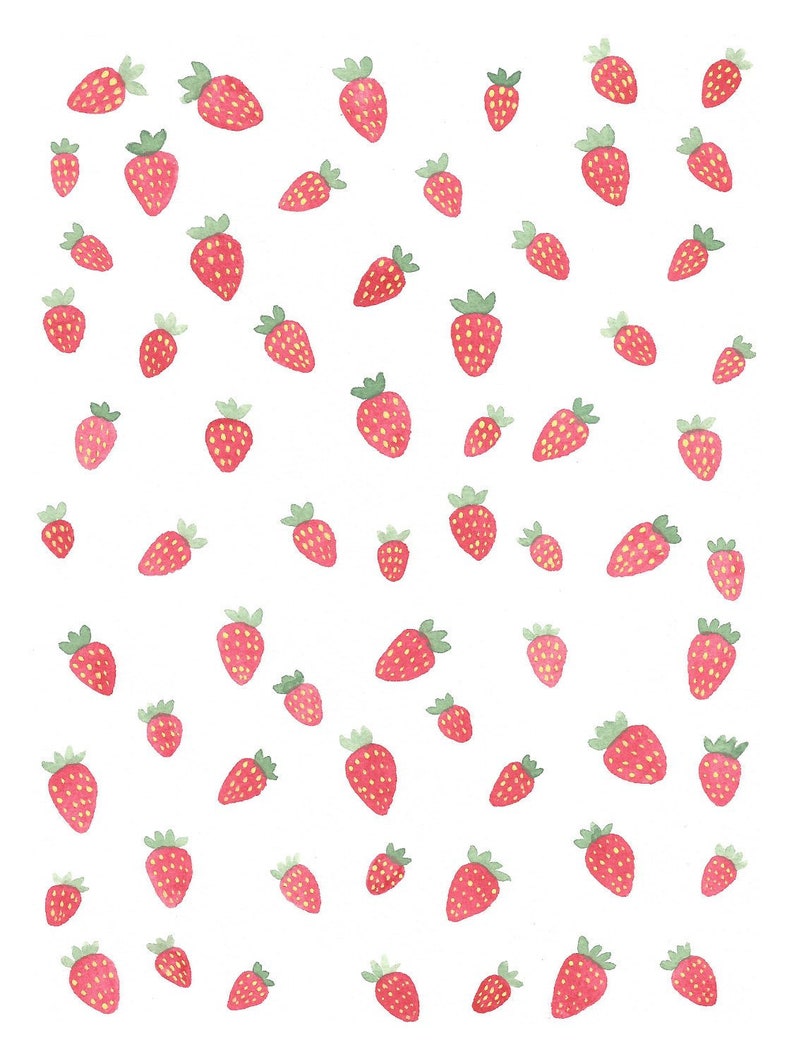 Little Strawberries Printable Art Digital Download | Etsy