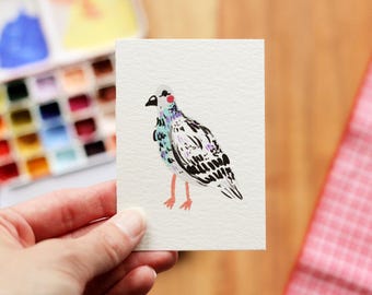 Penny the Pigeon - Original Acrylic Painting