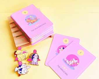 Jeu de tarots Good Puppy | Cartes de tarot pastel | Lecture de tarot | Dire la bonne aventure | Deck Oracle pour l'astrologie et la divination | Cadeaux