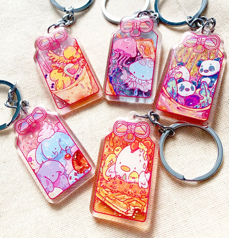 Omamori Pendant Acrylic Keychain anime keychain Etsy