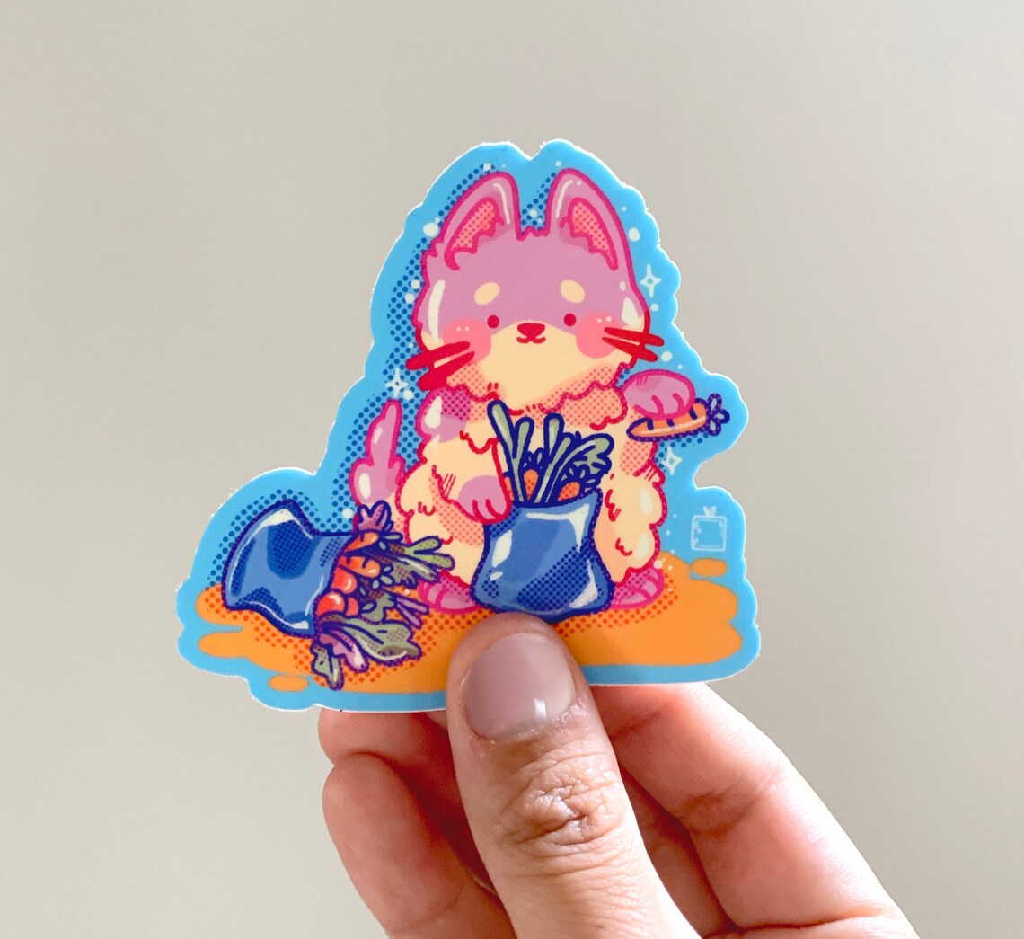 Lucky Cat Vinyl Sticker Good Luck Charm Kawaii Etsy UK