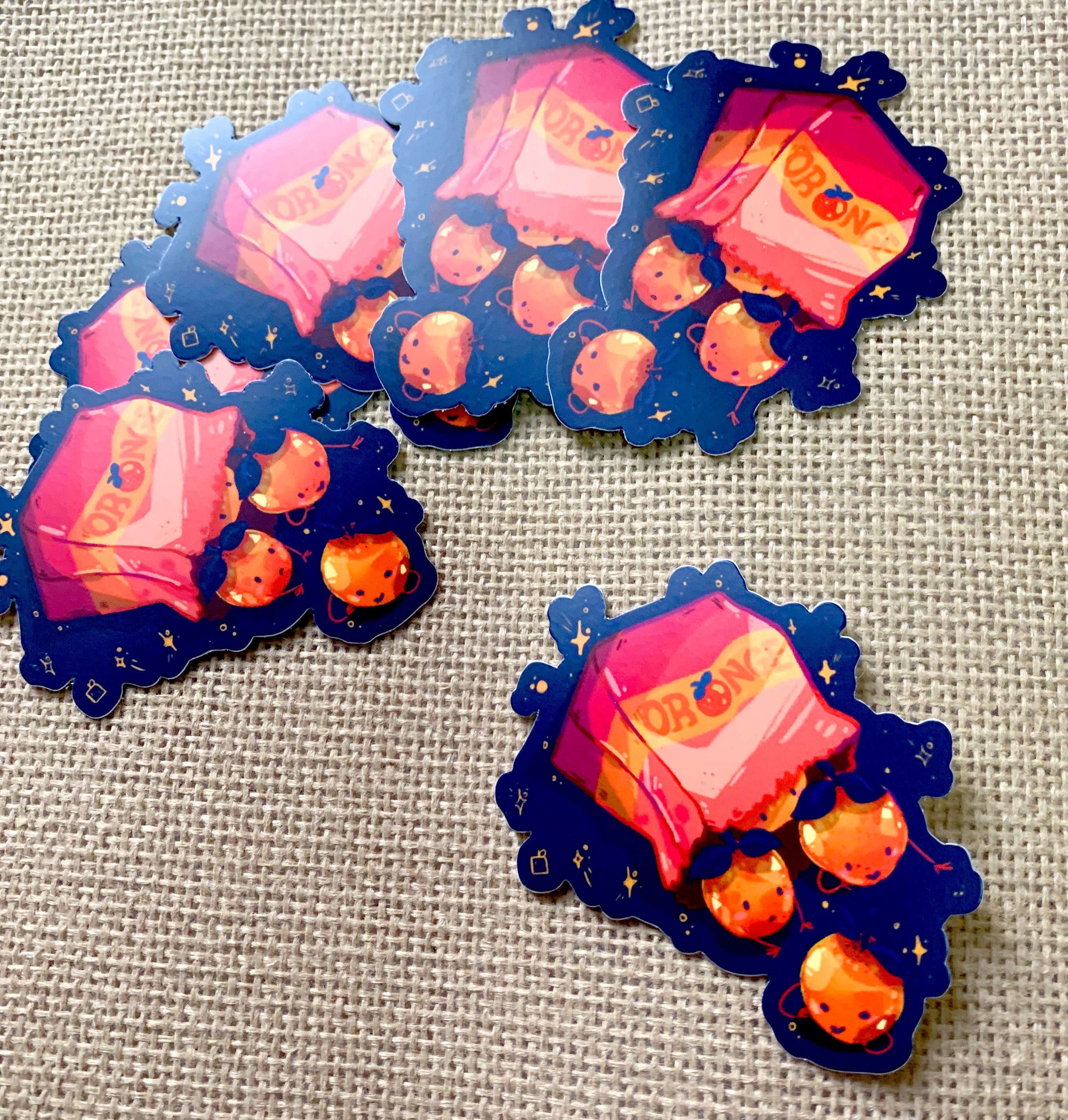 Orange Stickers Vinyl Stickers Laptop Sticker Kawaii Etsy