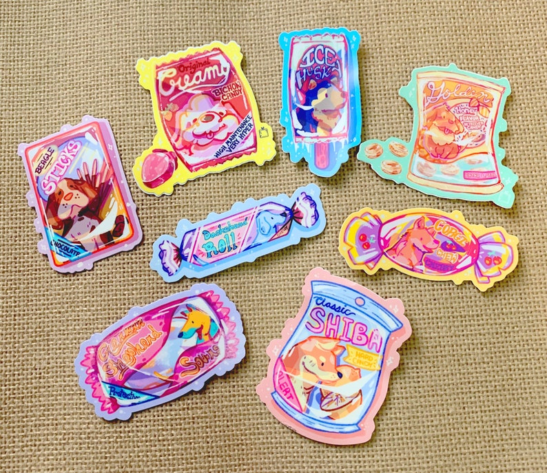 aesthetic stickers kawaii stationery dog portrait vinyl etsy