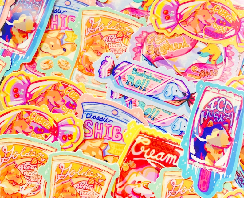 aesthetic stickers kawaii stationery dog portrait vinyl etsy