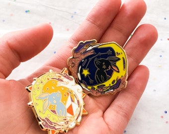 Sun and moon enamel pins, astrology enamel pin,  hard enamel pins, Lapel Pin, Hat Pin, Gold Enamel Pin, Pins and patches, Backpack Pins