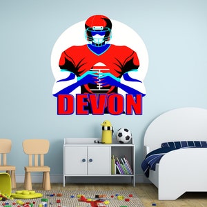 American Football Benutzerdefinierter Name Wandtattoo, personalisierte Aufkleber, Wand Vinyl Aufkleber Home Decor Art Sticker, Sport Kinder Schlafzimmer-GD639