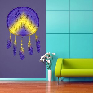 Bohemian style Dreamcatcher Wall Decal, Bohemian style Dreamcatcher Wall sticker, Bohemian style Dreamcatcher wall decor-GD505