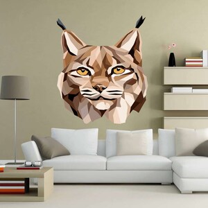 Lynx Animal Polygonal Wall decal, Lynx Animal Polygon sticker, modern wall art, Multi Color GD234