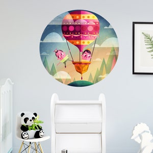 Hot Air Balloon Wall Decals,Peel and Stick Removable Polygonal Wall Decals, Balloons Wall Stickers Decoration for Kids Multi Color GD320
