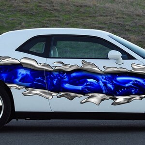 3D Dragons decal Full color Car side graphics vinyl sticker Snake Car wrap Dragon Car vinyl Tribal Lizard car graphics