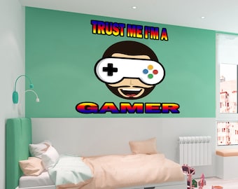 Game Room Decor, Boys Room Decorations for Bedroom, Video Game Room Wall Stickers, Wall Art for Kids Men Playroom Living Room-GD533