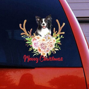 New Year&#39;s car sticker, Christmas car decal car, Holiday car decor, Dog bumper sticker, Dog Paw sticker dog car decal, Dog window sticker