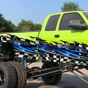 Tribal Racing Flag car Vinyl decor, Full Color Car Side Graphics, truck Vinyl Checkered Flag jeep Side Graphics, Decal