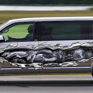 Dragons Ripped Metal Car Decal, Dragon Car Wrap, Pride Wrap Side Decals, Graphics Vinyl Stickers
