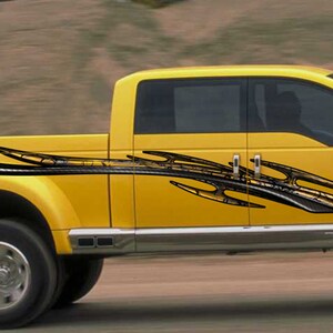 Tribal racing stripes for trucks, 3D Tribal ripped metal car vinyl decal, Graphics vinyl stickers, Car side decal, Truck side stickers