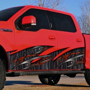 Blade Racing Stripes Car Decal, Tribal Street Racing Graphic Vinyl, 3D Wrap Graphics, Car Side Tribal Sticker