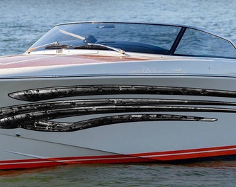 Calcomanía de rayas de carreras 3D para barcos: gráficos marinos de vinilo para lanchas rápidas, motos acuáticas y remolques / Adhesivo impermeable de rayas de carreras