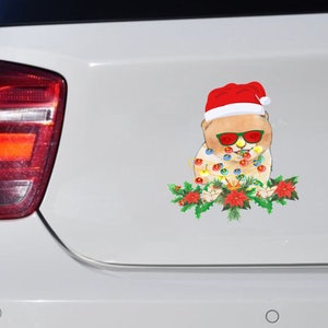 Dog Label Sticker, Dog window sticker, Holiday car decor, Christmas car sticker, Funny dog car decal, Dog bumper sticker, Car decal bumper