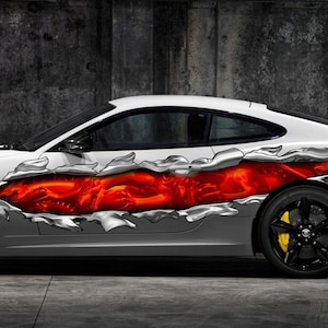 Fire Dragon Car Wrap, Lizard Full Color Vinyl Design, Dragon Street Racing Car Vinyl Sticker, Tribal Lizard Car Vinyl Graphics