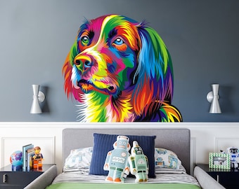 Dog Wall art decal, dog wall decal, dogs wall stickers, dog room decor, dog wall decor, dog decorations for the home Multi Color AN-215