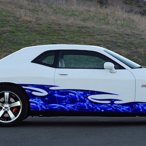 Dragons Side Graphics Ripped Metal,  Full color Car vinyl Design, Dragons Car wrap, Car vinyl sticker, Great 3D car decal, dragons stickers