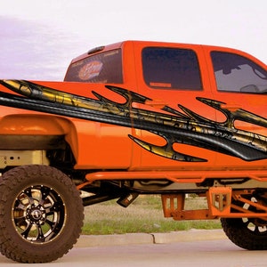 Tribal Truck Decal – Carbon Fiber Car Sticker – Durable Peel and Stick Graphic for Pickup, SUV, Jeep, or Off-Road Vehicle Customization