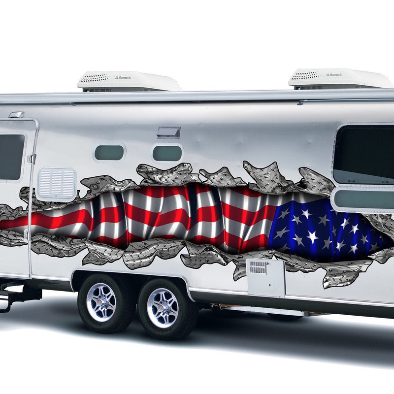 thumbnail image 2 of Show Your Colors! USA America Flag Decal Sticker - Hot Rod Tuning Style (Mi506) 2 of 6