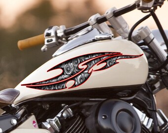 3D Tribal Ripped Metal Racing Bike Vinyl Decal, Sports Stickers ,Dirt Bike Stickers, Motorcycle Stickers and Decals