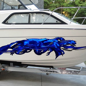 3D Sword Ripped Metal Vinyl Wrap ,Boat stickers, Watercraft decals, Tribal Yacht decor, Ranger Boat Decals and Stickers