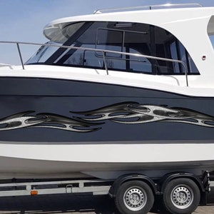 3D Sword Ripped Metal Vinyl Wrap - Tattoo Boat Decals - Watercraft Tribal Yacht - Ranger boat stickers,