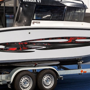 Involucro per super barca, vinile per motoscafo in metallo strappato tribale, decalcomania per yacht con grafica 3D, adesivo per moto d&#39;acqua, involucri per barche semplici, involucro in vinile fuso