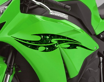 3D Tribal Ripped Metal Racing Bike Vinyl Decal, Sports Stickers ,Dirt Bike Stickers, Motorcycle Stickers and Decals