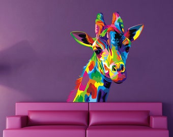 Giraffe Animal Wall decal, Giraffe Animal Wall sticker, modern art, stickers for boys bedroom Multi Color AN-212
