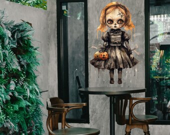 Autocollant effrayant d'Halloween Eerie Elegance – Ajoutez une touche effrayante à votre décoration d'intérieur.