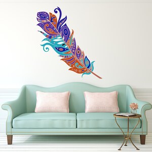 Feathers Wall Decals Wall Stickers for Bedroom Wall Mural as Wall Decor for Living Room, Removable Peel and Stick Wall Stickers -GD663