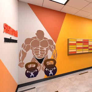 Wall Decal ym Vinyl Poster Body building Motivational Wall Art Workout Fitness Decor Sticker Home Inspirational Sport Mural Removable- GD555