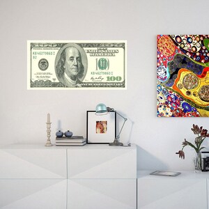 Money dollars Wall decal, Money dollars Wall sticker Vinyl Wall Decal Sticker Money 100 Dollar, Multi Color kc-487