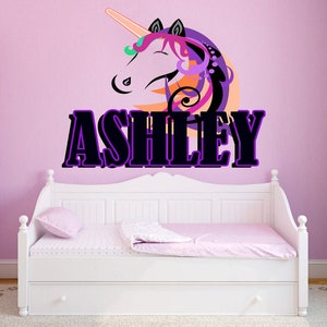 Unicorn Custom name wall decal, personalized sticker, toddler room decor for girls, wall stickers for kids, unicorn wall stickers GD421