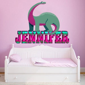 Dinosaur diplodocus Custom name wall decal, personalized sticker, personalized decal, nursery decal baby boy stickers, baby girl decal GD405