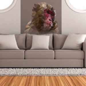 Monkey Polygonal Wall decal, Monkey Stickers ,Monkey decor, Wall Decals, Animal Stickers- Multi Color GD71