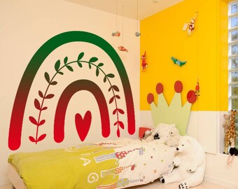Boho Colored Rainbow Wall Decal, Boho Colored Rainbow Wall sticker, Boho Colored Rainbow wall decor, Girls Wall Decor, Wall Decal-GD504