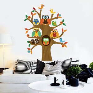 Family Tree Wall Decals Forest Birch Tree Wall Stickers Birds Wall Art for Kids Room Nursery Bedroom Living Room Decoration-GD658