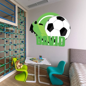 Wall decal art stickers Football and soccer shoes, personalized sticker, Soccer stickers, nursery decal baby stickers, art decal Ball-GD654
