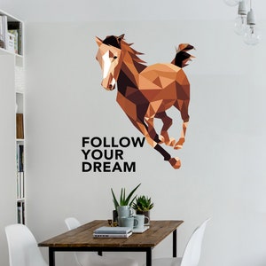 Horse Quote Dream, wall sticker, wall stickers, bedroom decor, room decor, horse stickers,Horse Quote Dream ,horse decor, Multi Color GD330